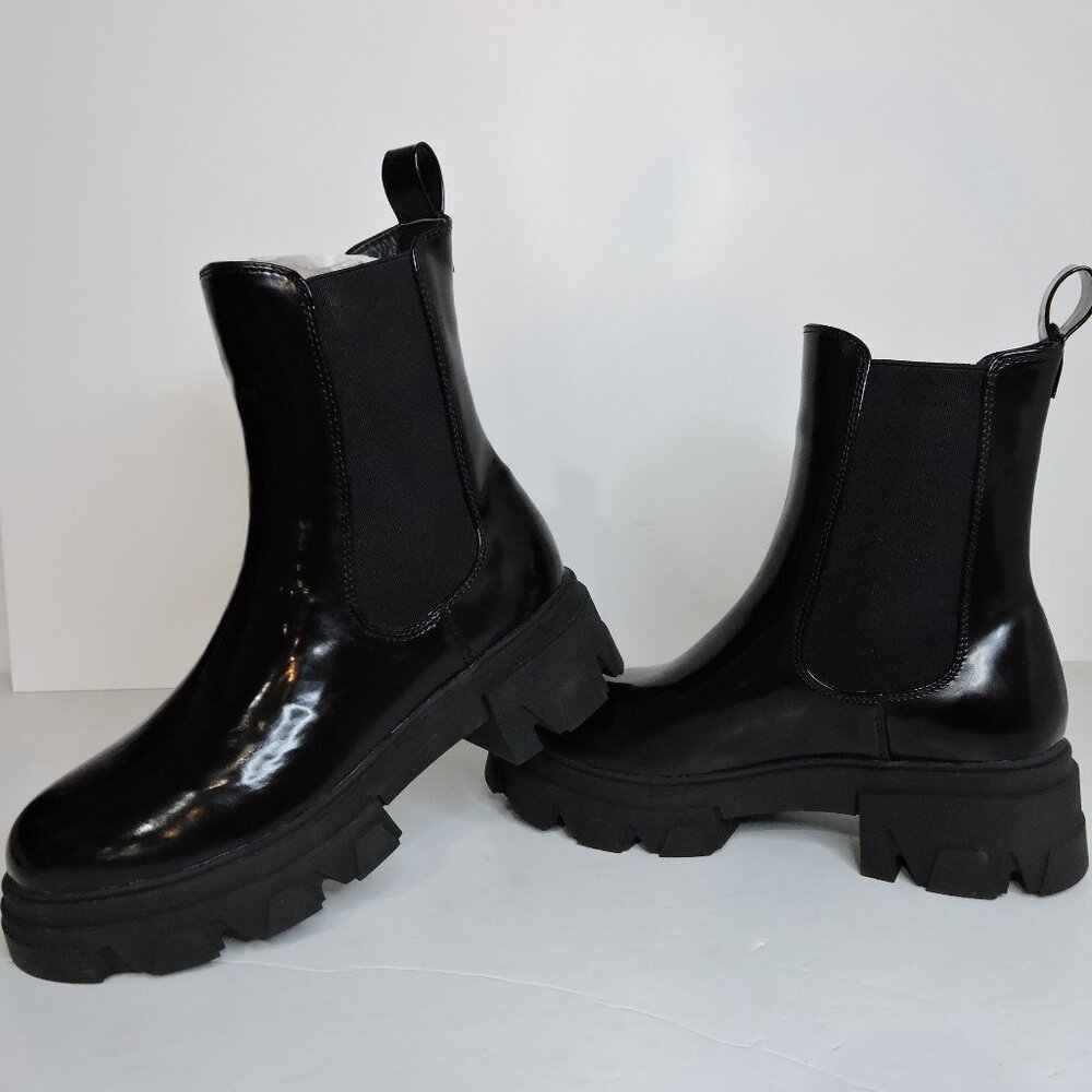 Missguided women mid calf chunky chelsea boots size 37 brand new